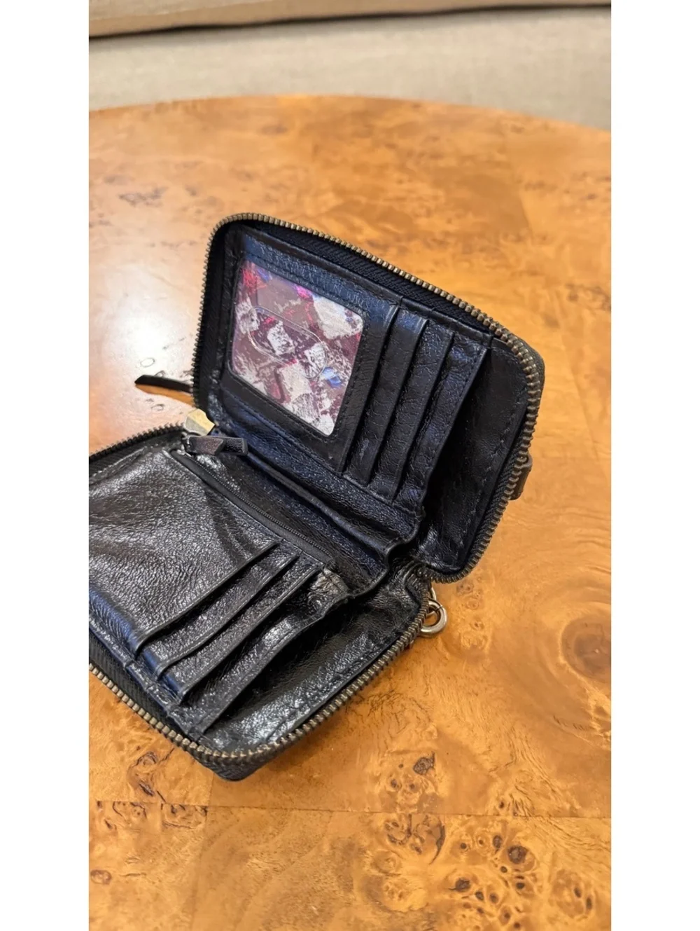 Elliott Lucca Black Woven Leather Wristlet Wallet